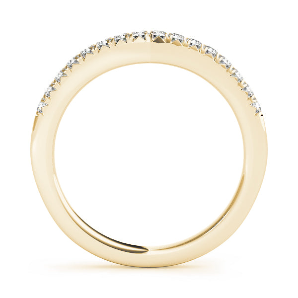 Curved Fishtail Half Eternity Ring in Gold & Platinum