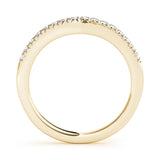 Curved Fishtail Half Eternity Ring in Gold & Platinum