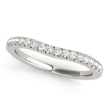 Curved Fishtail Half Eternity Ring in Gold & Platinum
