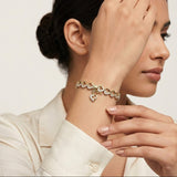 Diamond Heart Bracelet in 18k Gold Vermeil