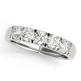 Prong Set Half Eternity Ring in Gold & Platinum
