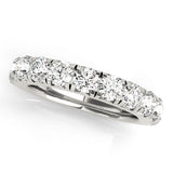 French Cut Prong Half Eternity Ring in Gold & Platinum