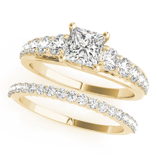 Heirloom Trellis Princess Diamond Engagement Ring — 9K/18K Gold & Platinum