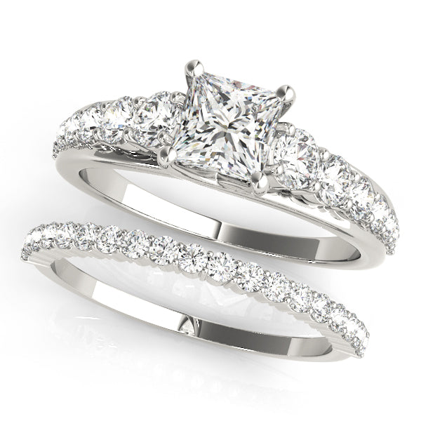 Heirloom Trellis Princess Diamond Engagement Ring — 9K/18K Gold & Platinum