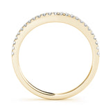 Curved Split Prong Wedding Set Half Eternity Ring in Gold & Platinum