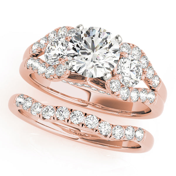 Couture 2 Stone Plus Split Shank Remount Round Diamond Engagement Ring — 9K/18K Gold & Platinum