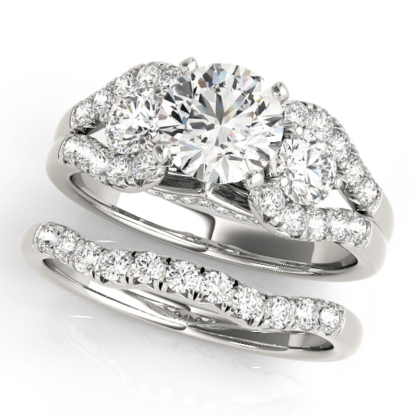 Couture 2 Stone Plus Split Shank Remount Round Diamond Engagement Ring — 9K/18K Gold & Platinum