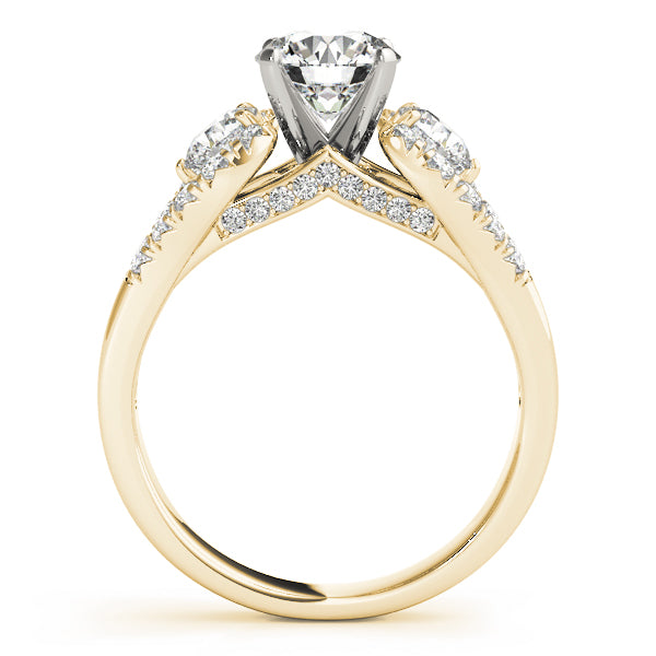 Couture 2 Stone Plus Split Shank Remount Round Diamond Engagement Ring — 9K/18K Gold & Platinum