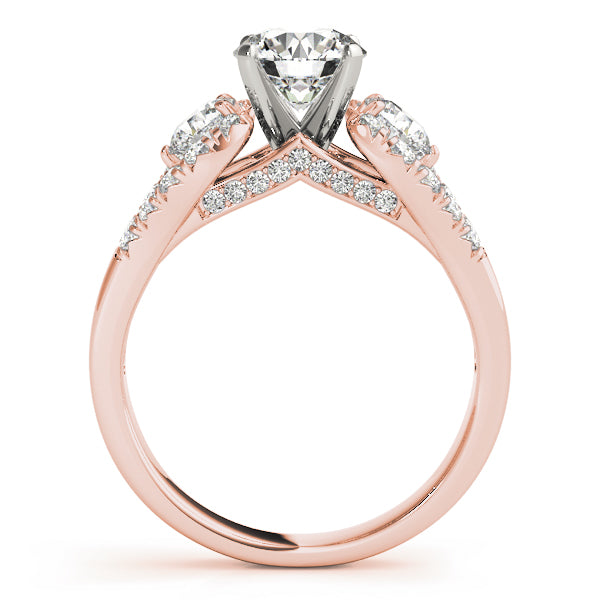 Couture 2 Stone Plus Split Shank Remount Round Diamond Engagement Ring — 9K/18K Gold & Platinum