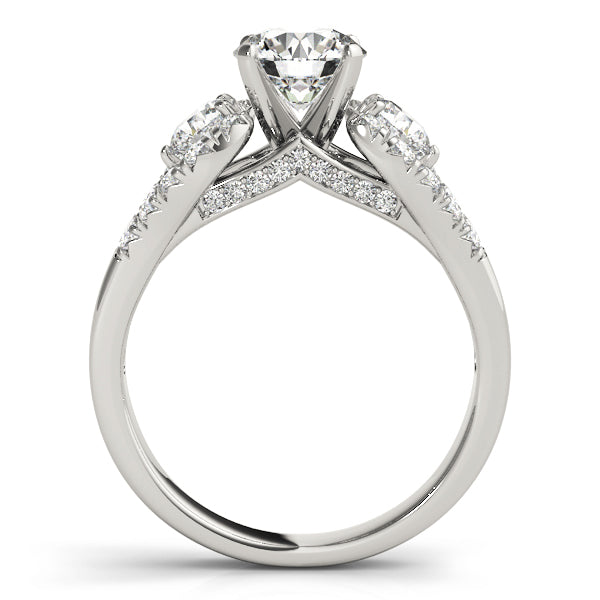 Couture 2 Stone Plus Split Shank Remount Round Diamond Engagement Ring — 9K/18K Gold & Platinum
