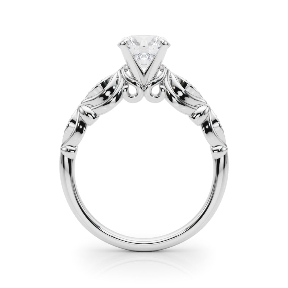 Refined Antique Round Diamond Engagement Ring — 9K/18K Gold & Platinum
