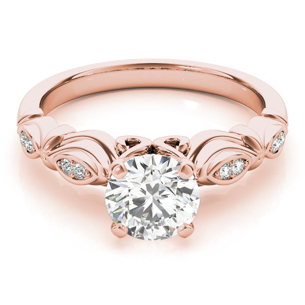 Refined Antique Round Diamond Engagement Ring — 9K/18K Gold & Platinum