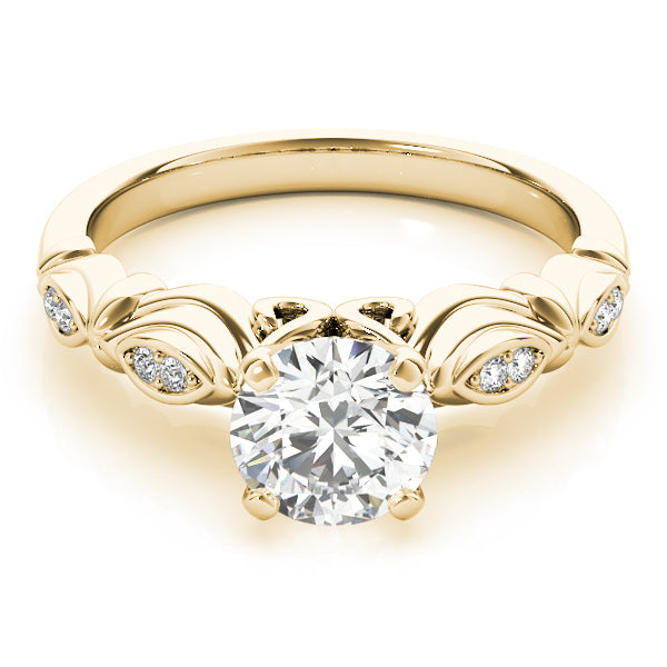 Refined Antique Round Diamond Engagement Ring — 9K/18K Gold & Platinum