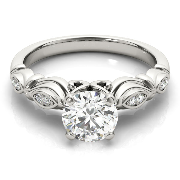 Refined Antique Round Diamond Engagement Ring — 9K/18K Gold & Platinum