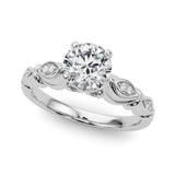 Refined Antique Round Diamond Engagement Ring — 9K/18K Gold & Platinum