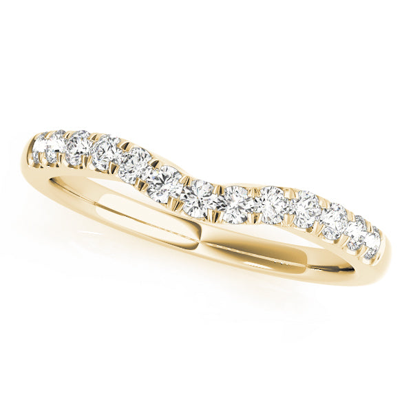 Curved Diamond Half Eternity Ring in Gold & Platinum
