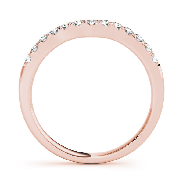 Curved Diamond Half Eternity Ring in Gold & Platinum