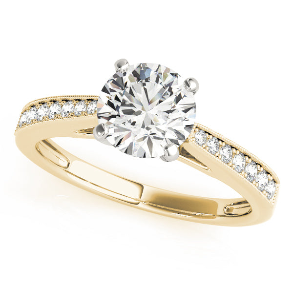 Artisan Prong-Set Round Diamond Engagement Ring — 9K/18K Gold & Platinum