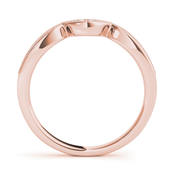 Milgrain Curved Half Eternity Ring in Gold & Platinum