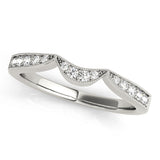 Milgrain Curved Half Eternity Ring in Gold & Platinum