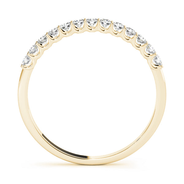 Shared Prong Half Eternity Ring in Gold & Platinum
