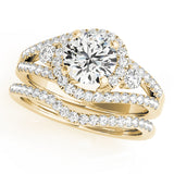 Sophisticated Bypass Round Diamond Engagement Ring — 9K/18K Gold & Platinum