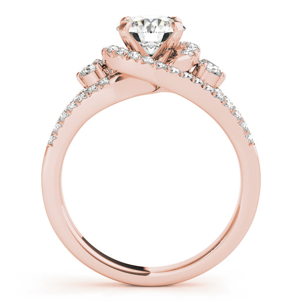 Sophisticated Bypass Round Diamond Engagement Ring — 9K/18K Gold & Platinum