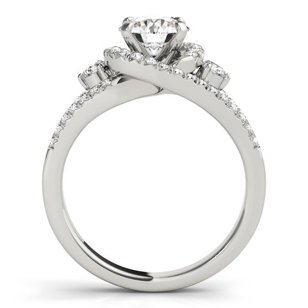 Sophisticated Bypass Round Diamond Engagement Ring — 9K/18K Gold & Platinum