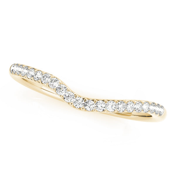 Prong Set Curved Half Eternity Ring in Gold & Platinum