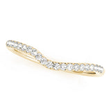 Prong Set Curved Half Eternity Ring in Gold & Platinum