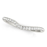 Prong Set Curved Half Eternity Ring in Gold & Platinum