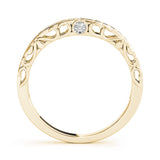 Channel Set Filigree Curved Half Eternity Ring in Gold & Platinum