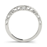 Channel Set Filigree Curved Half Eternity Ring in Gold & Platinum
