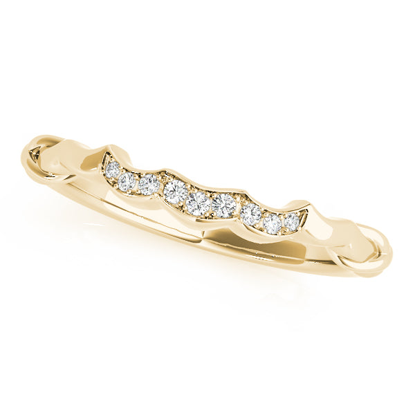 Single Row Curved Half Eternity Ring in Gold & Platinum