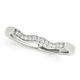 Prong in Channel Curved Half Eternity Ring in Gold & Platinum