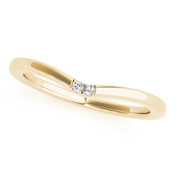 2-Stone Curved Half Eternity Ring in Gold & Platinum