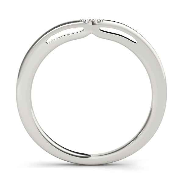 2-Stone Curved Half Eternity Ring in Gold & Platinum