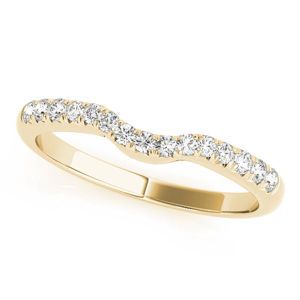 Prong Set Curved Half Eternity Ring in Gold & Platinum