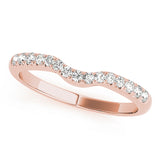 Prong Set Curved Half Eternity Ring in Gold & Platinum