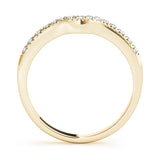 Prong Set Curved Half Eternity Ring in Gold & Platinum