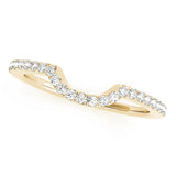 Single Row Curved Half Eternity Ring in Gold & Platinum