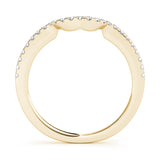 Single Row Curved Half Eternity Ring in Gold & Platinum