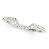 Single Row Curved Half Eternity Ring in Gold & Platinum