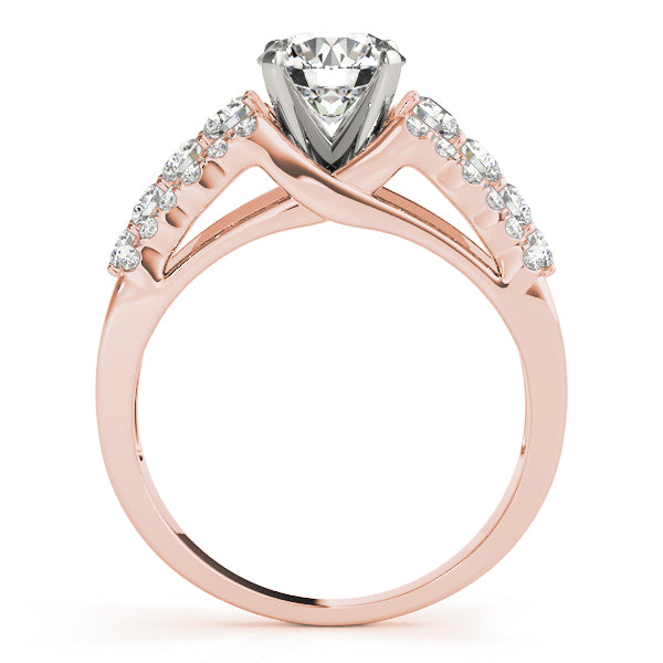 Opulent Multi-Row Round Diamond Engagement Ring — 9K/18K Gold & Platinum