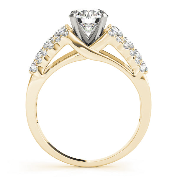 Opulent Multi-Row Round Diamond Engagement Ring — 9K/18K Gold & Platinum