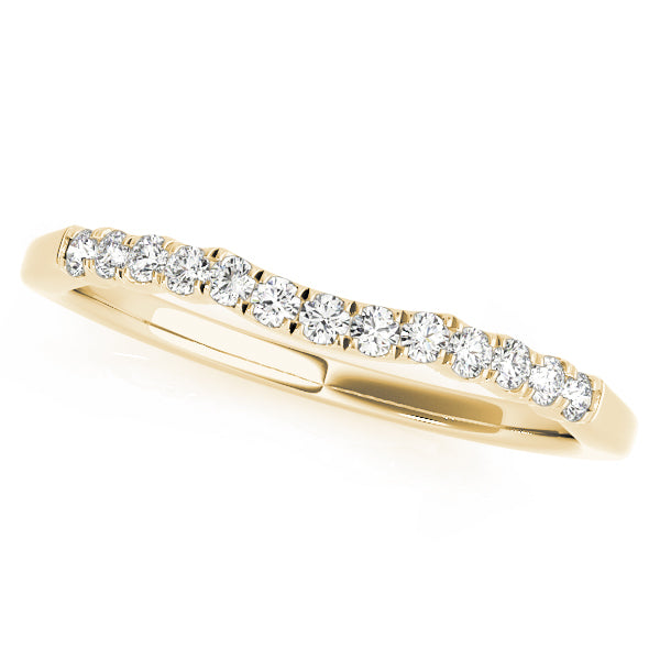 Curved Bands Half Eternity Ring in Gold & Platinum