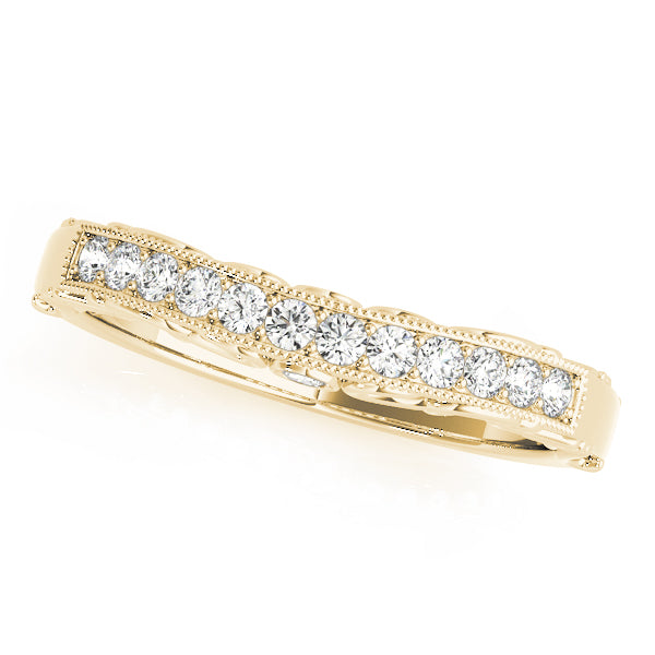 Curved Bands Half Eternity Ring in Gold & Platinum