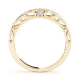 Curved Bands Half Eternity Ring in Gold & Platinum