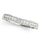 Curved Bands Half Eternity Ring in Gold & Platinum