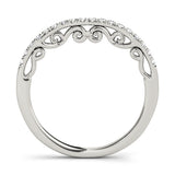 U-Prong Curved Half Eternity Ring in Gold & Platinum